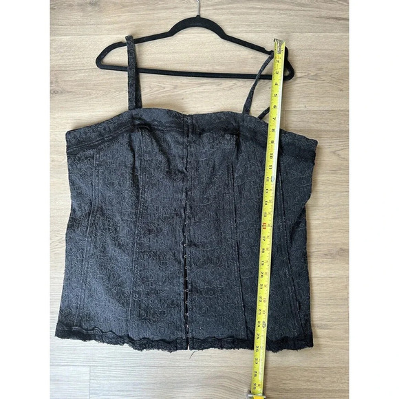 Tripp Nyc Vtg‎ Corset Top Womens 4X Black Floral Lace Goth Rockabilly Punk Y2K - Picture 7 of 8